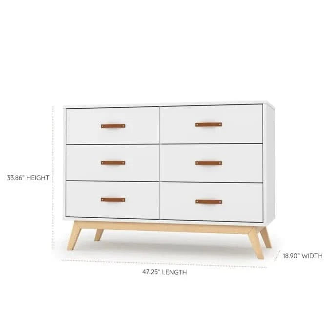 DaDaDa Tribeca 6-Drawer Dresser, White + Natural - ANB Baby -7290018164891$500 - $1000