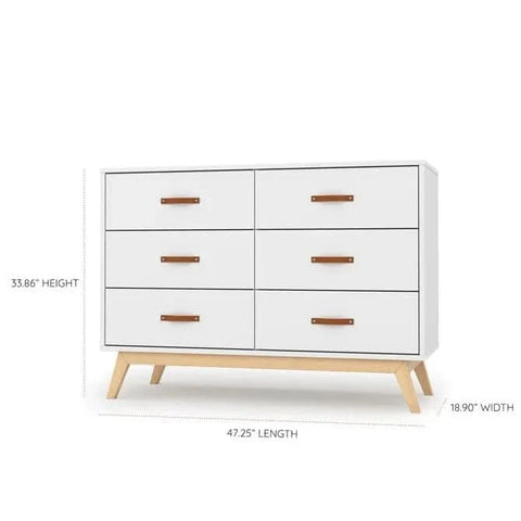 DaDaDa Tribeca 6-Drawer Dresser, White + Natural - ANB Baby -7290018164891$500 - $1000