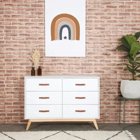 DaDaDa Tribeca 6-Drawer Dresser, White + Natural - ANB Baby -7290018164891$500 - $1000