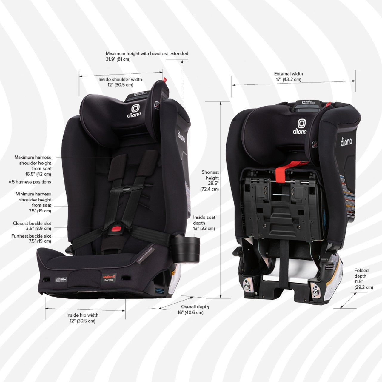 Diono Radian 3 R Safe+ Convertible Car Seat - ANB Baby -677726506309$100 - $300