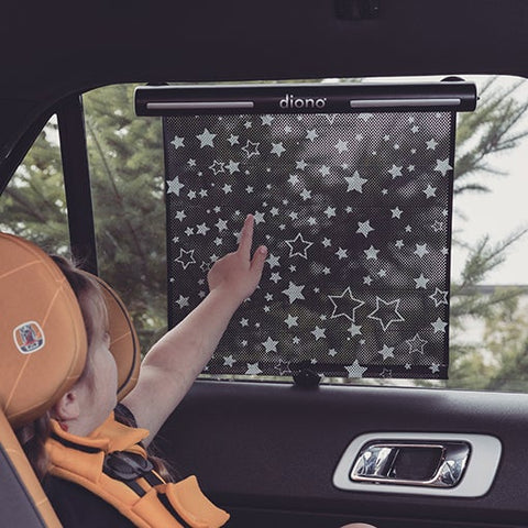 Diono Sun Shade Starry Night Roller Window Shade, Black - ANB Baby -car seat accessories