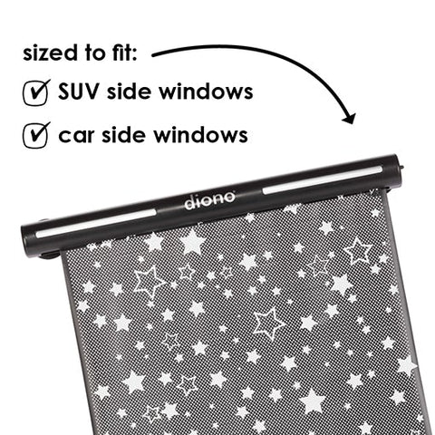 Diono Sun Shade Starry Night Roller Window Shade, Black - ANB Baby -car seat accessories