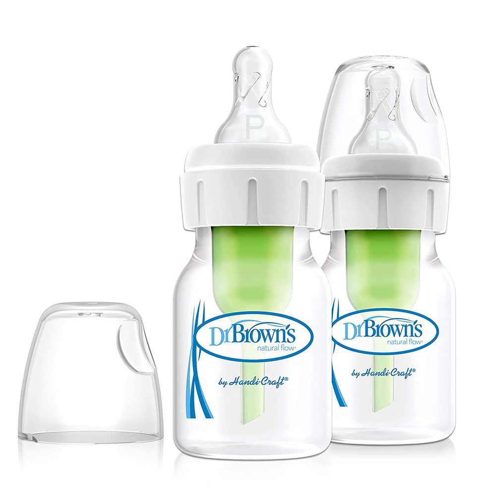 Dr. Brown's 2-Ounce Bottle with Preemie Nipple, Green, 2-Pack