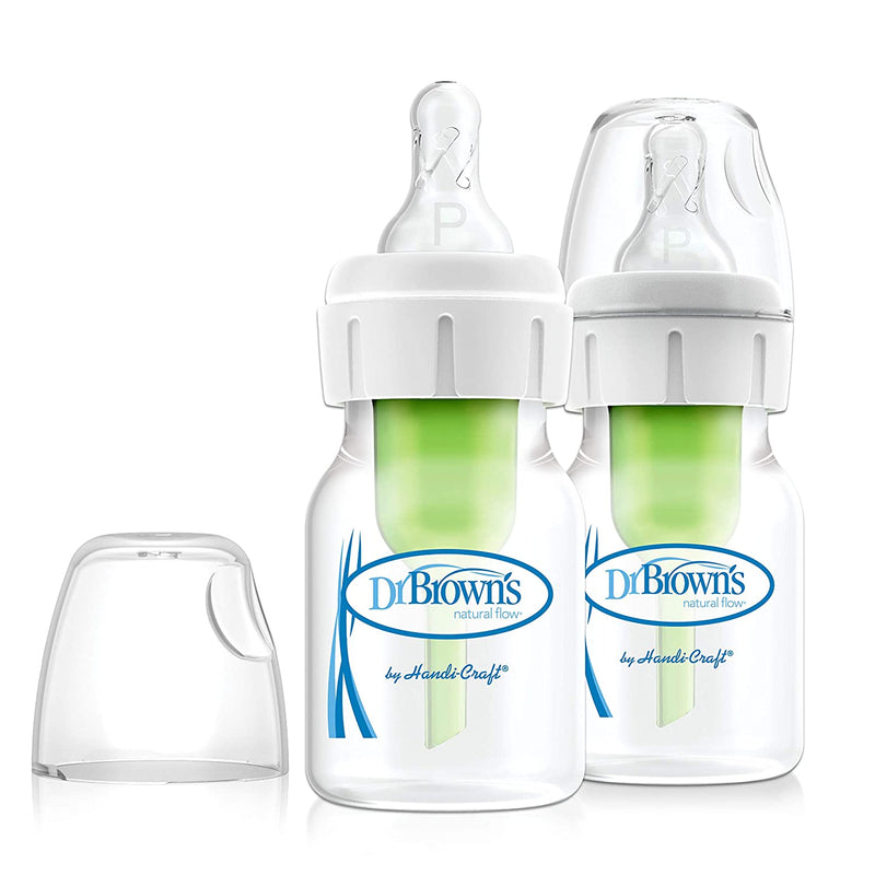 Dr. Brown's 2-Ounce Bottle with Preemie Nipple, Green, 2-Pack - ANB Baby -2 oz. Bottles