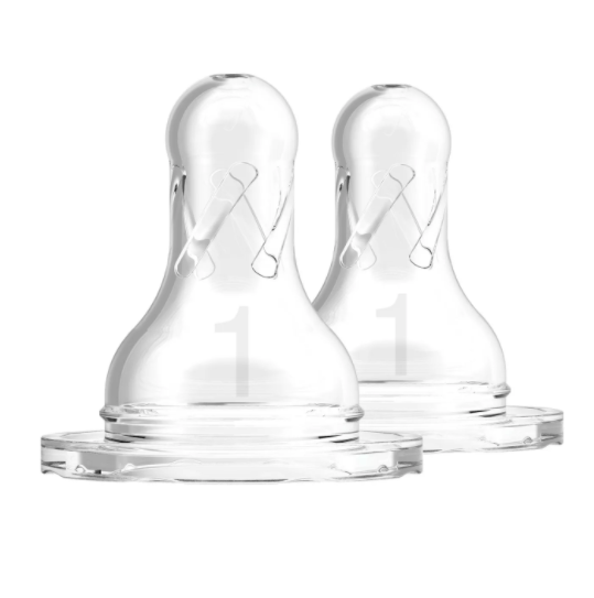 Dr. Brown's Level-1 Silicone Narrow Nipple, 2-Pack - ANB Baby -BPA Free Nipples