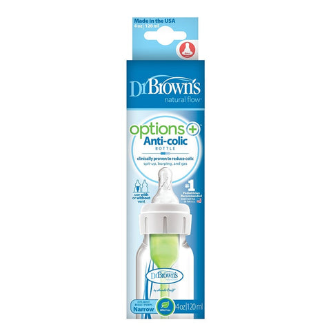 Dr. Brown's Natural Flow Options Narrow Bottle, Single - ANB Baby -4 Ounce feeding bottle