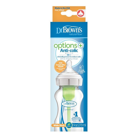 Dr. Brown's Options+ Wide-Neck Bottle, Single - ANB Baby -5 Ounce feeding bottle