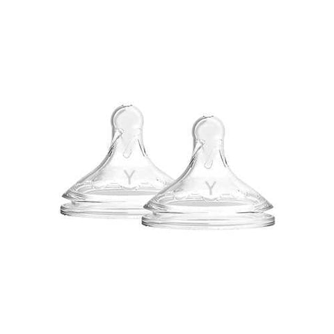 Dr. Brown's Y-Cut Natural Silicone Nipple, Wide-Neck 2-Pack - ANB Baby -BPA Free Nipples