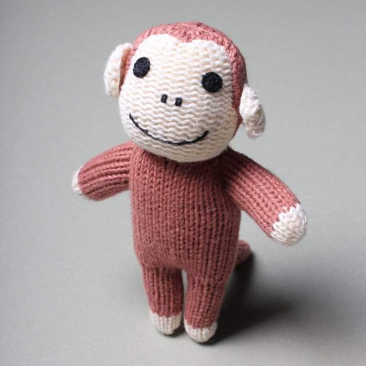 Estella Organic Monkey Rattle Baby Toy - ANB Baby -certified organic cotton toy