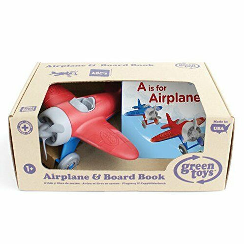 Green Toys Airplane & Board Book Set, -- ANB Baby