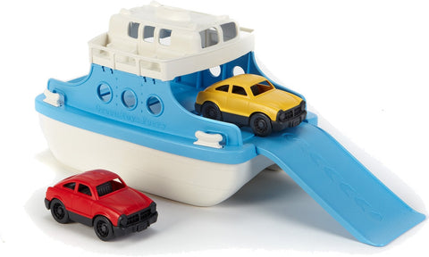 Green Toys Ferry Boat with Mini Cars Bathtub Toy, Blue/White - ANB Baby -bath toy