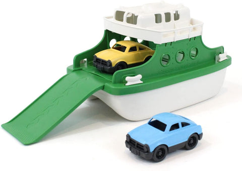 Green Toys Ferry Boat with Mini Cars Bathtub Toy, Green/White - ANB Baby -bath toy