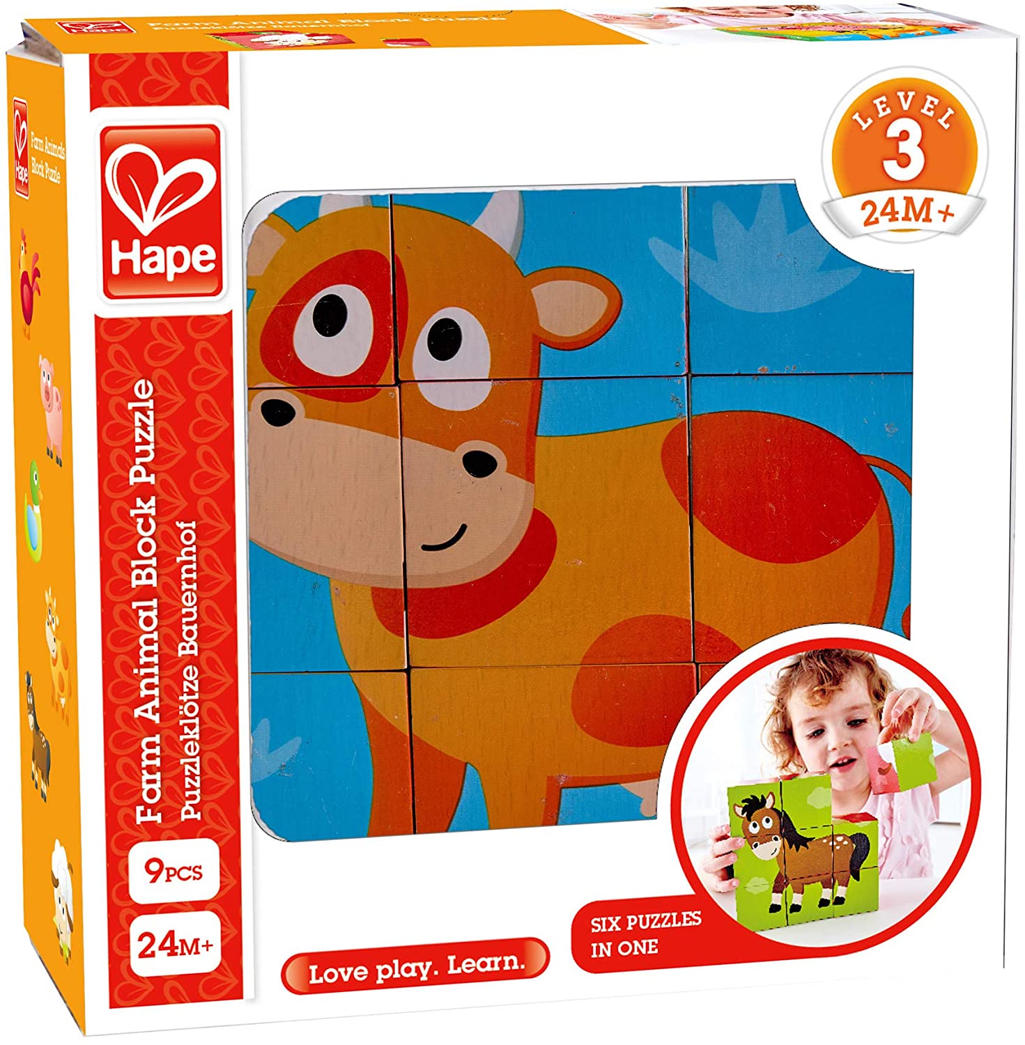 HAPE Farm Animal Block Puzzle - ANB Baby -Animal Block Puzzle