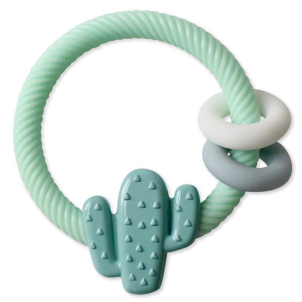 Itzy Ritzy Silicone Teether With Rattle, Cactus, -- ANB Baby