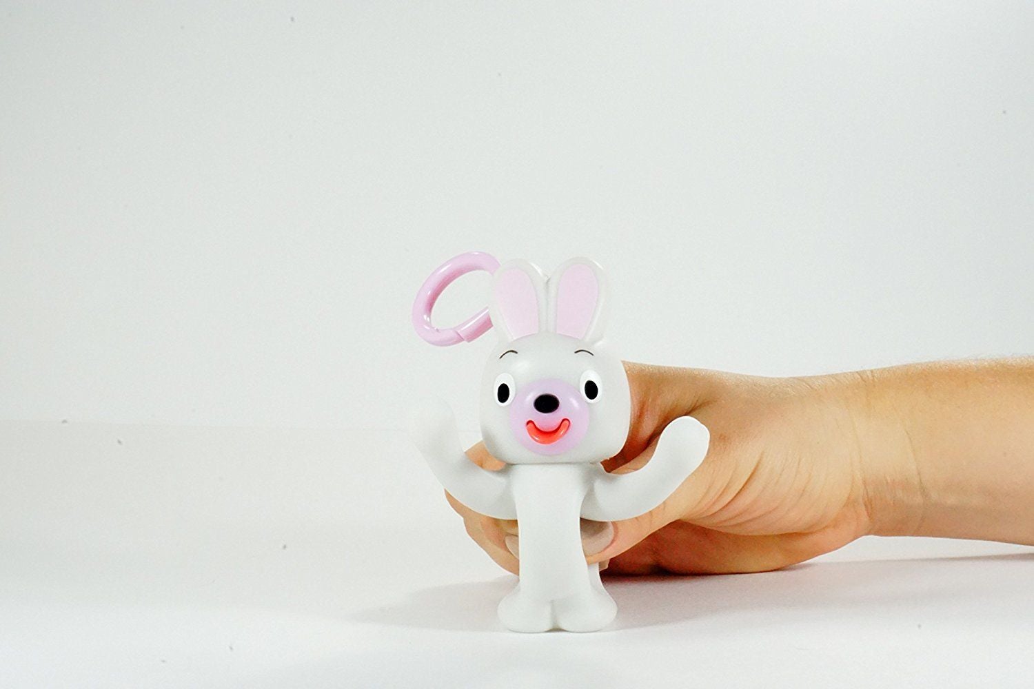 JABBER BALL Sankyo Toys Backpack Clip White Bunny - ANB Baby -Clip Toy