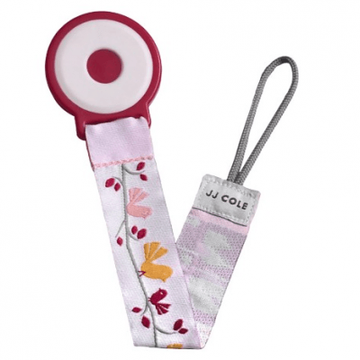JJ COLE Easy Attach Pacifier Clip - Pink Chickadee - ANB Baby -car seat accessories