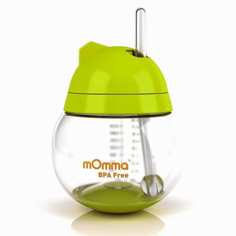 LANSINOH mOmma Spill Proof Cup with Dual Handles 6M Green - ANB Baby -ANBBabyPOS