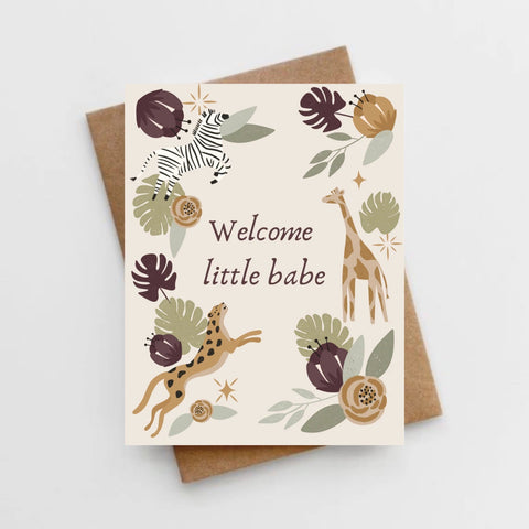 Lemon Milk Paper Welcome Little Babe Card - ANB Baby -blank note cards