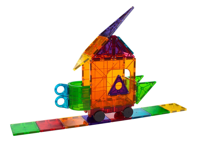 Magna-Tiles 48-Piece Clear Colors Deluxe Building Set, -- ANB Baby