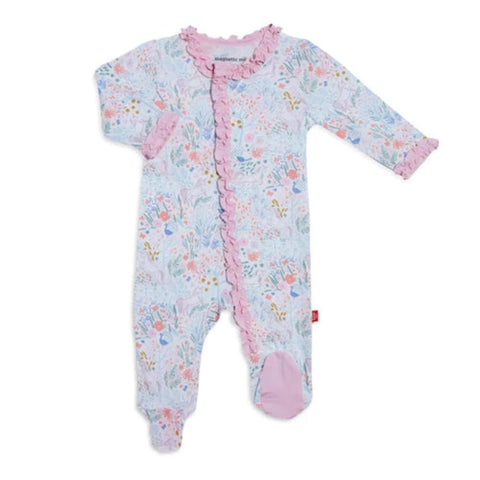 Magnetic Me Blue / Pink Pixie Pines Ruffle Magnetic Footie - ANB Baby -842999180093$20 - $50
