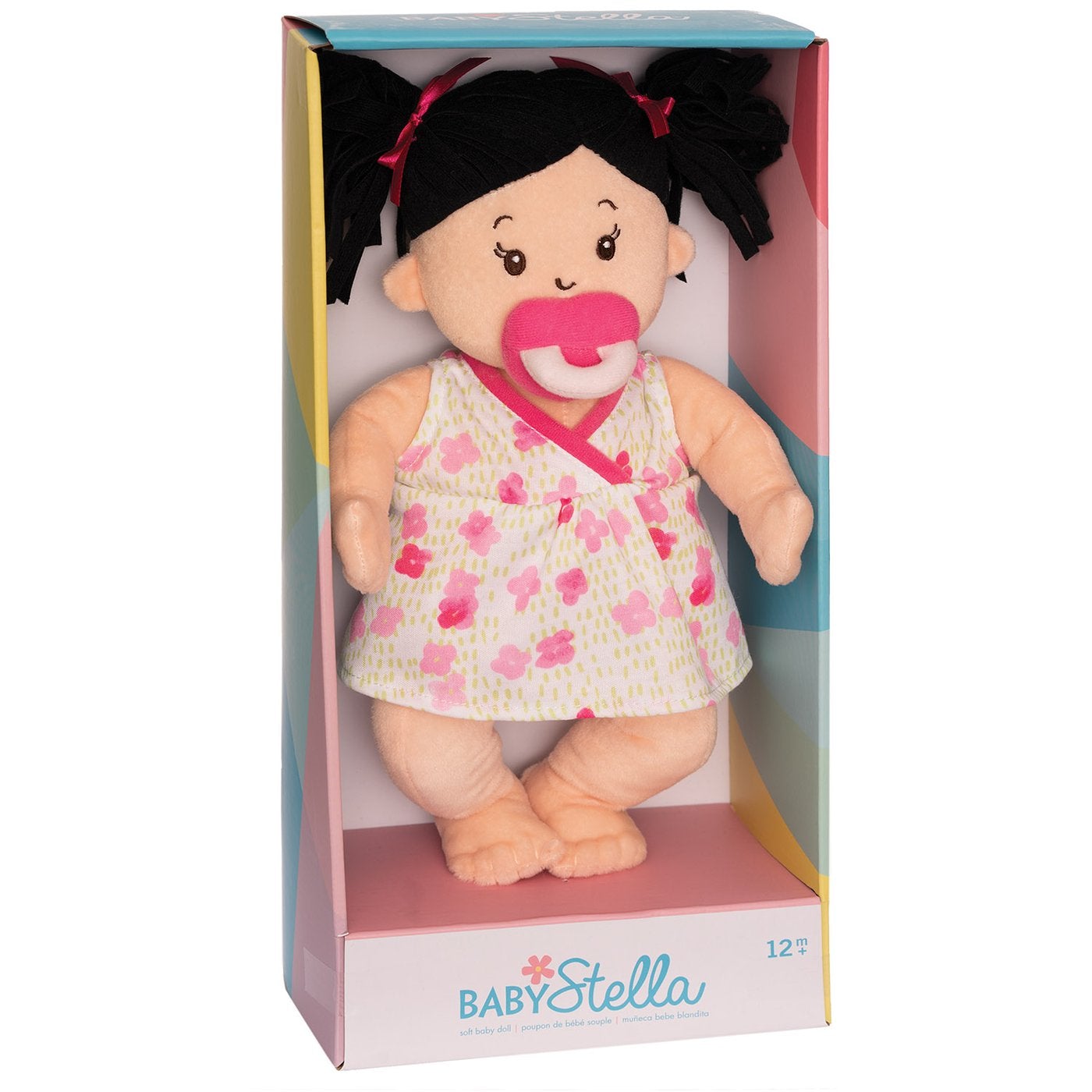 In Box Manhattan Toy Baby Stella Peach Doll with Black Pigtails Toy - ANB Baby 