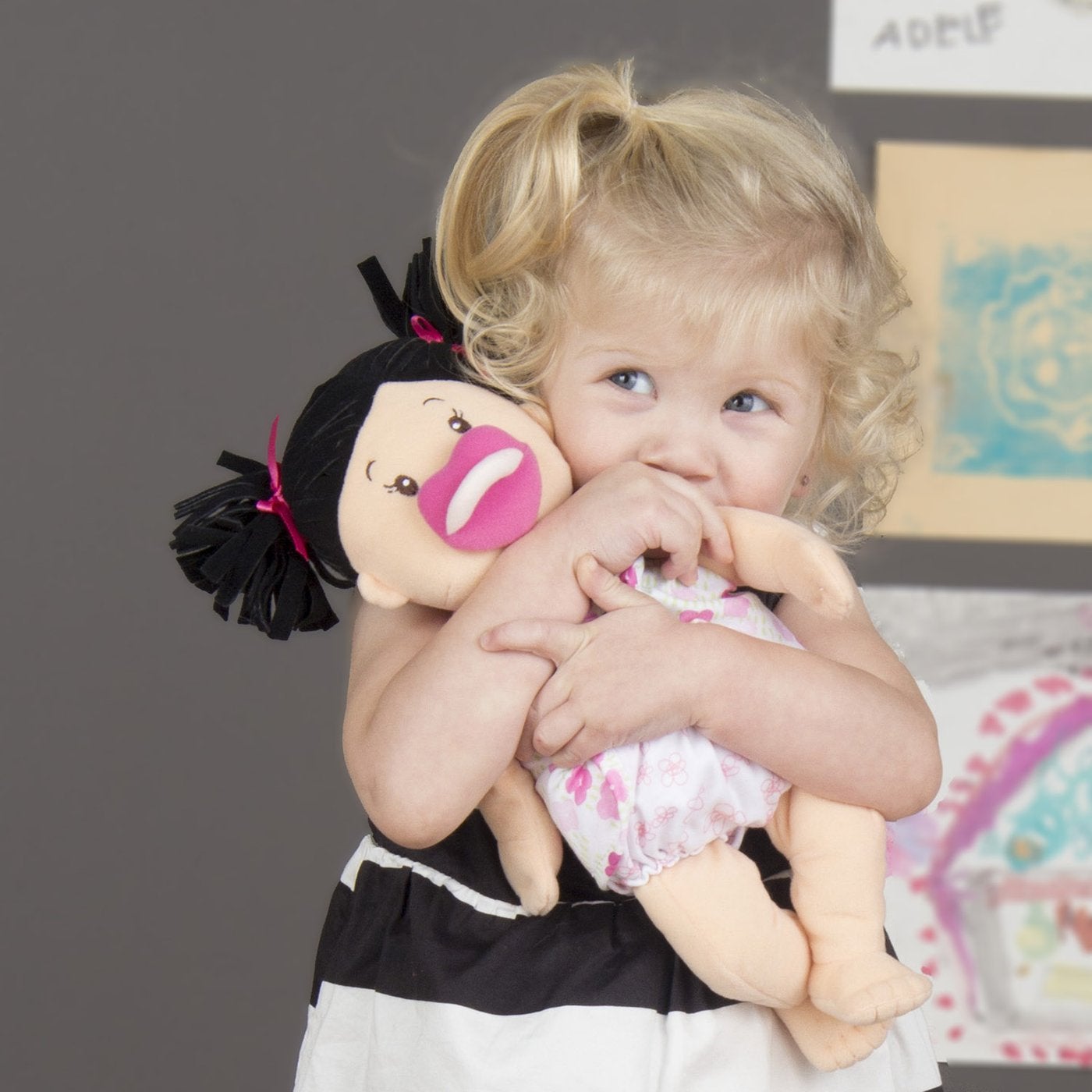 Manhattan Toy Baby Stella Peach Doll with Black Pigtails Toy - ANB Baby -$20 - $50