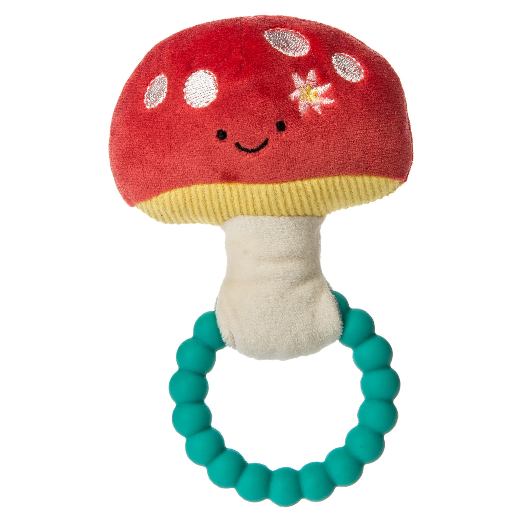 Mary Meyer Fairyland Forest Teether Baby Rattle, Red Mushroom - ANB Baby -baby rattle
