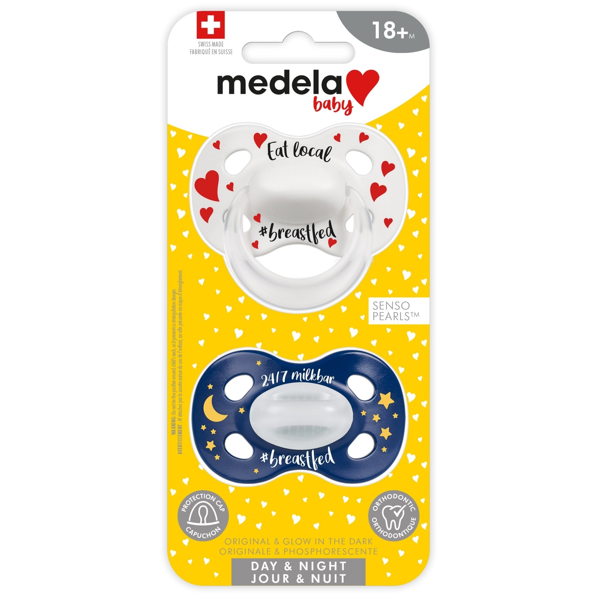 Medela Baby Day & Night Pacifier, Eat Local Design, 2 Pack - ANB Baby -0-18 months pacifiers