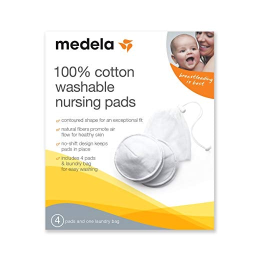 Buy Medela Nursing Pads 100% Cotton Washable Bra Pads 4 Count – ANB Baby