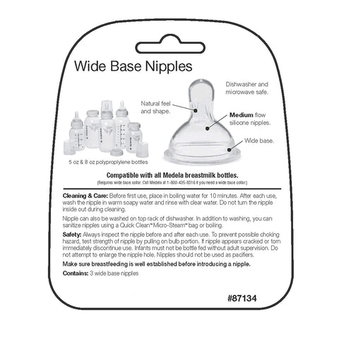  Medela Medium-Flow Wide Base Nipples for 4-12 Months (2 Packs  of 3) : Baby