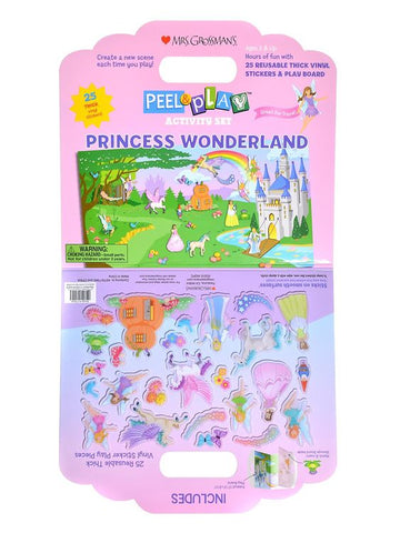 Mrs Grossmans Princess Wonderland Peel & Play Kids Activity Set Reusable Vinyl - ANB Baby -activity book
