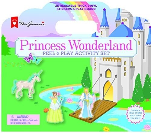Mrs Grossmans Princess Wonderland Peel & Play Kids Activity Set Reusable Vinyl - ANB Baby -activity book