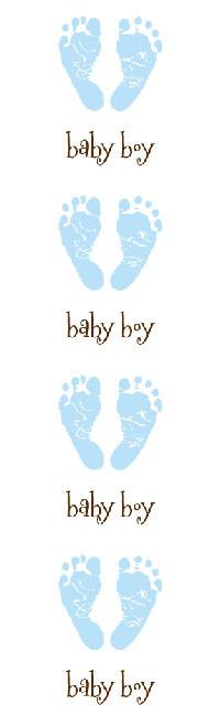 Mrs Grossmans Strip of Blue Footprints Stickers, -- ANB Baby