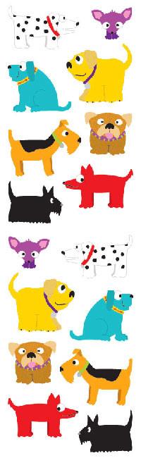 Mrs Grossmans Strip of Chubby Dogs Stickers, -- ANB Baby