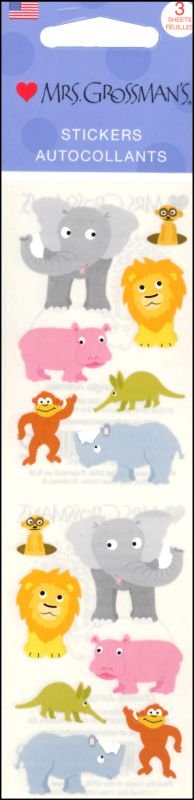 Mrs. Grossmans Strip of Chubby Sea Animals and Jungle Animals Stickers - ANB Baby -Baby Milestone Stickers