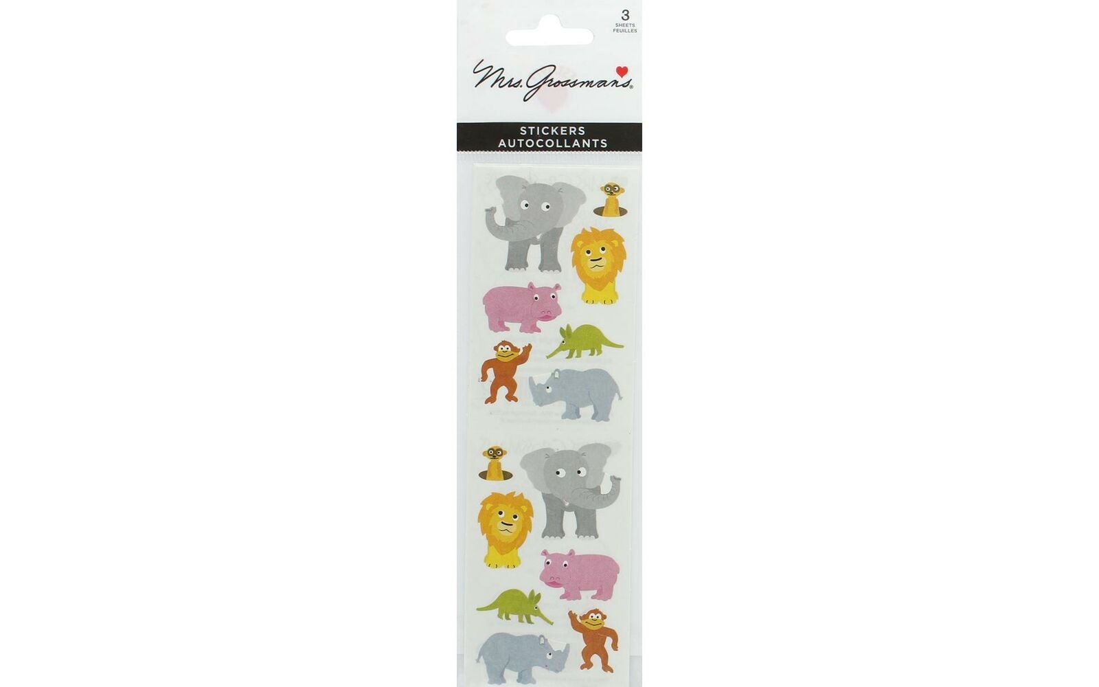 Mrs. Grossmans Strip of Chubby Sea Animals and Jungle Animals Stickers - ANB Baby -Baby Milestone Stickers