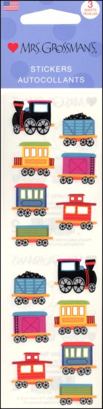 Mrs Grossmans Strip of Chubby Train Stickers - ANB Baby -baby stickers