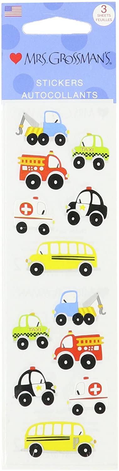 Mrs. Grossman's Strip of Chubby Work Vehicles Stickers, -- ANB Baby