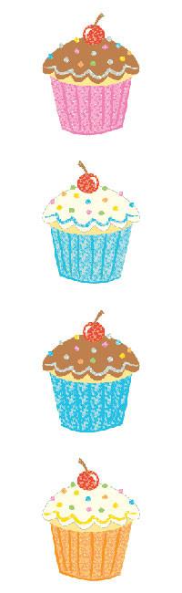 Mrs Grossmans Strip of Delightful Cupcake Stickers - ANB Baby -baby stickers