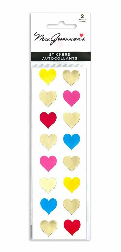 Mrs Grossman's Strip of Gold Multi Hearts Stickers - ANB Baby -arts and crafts