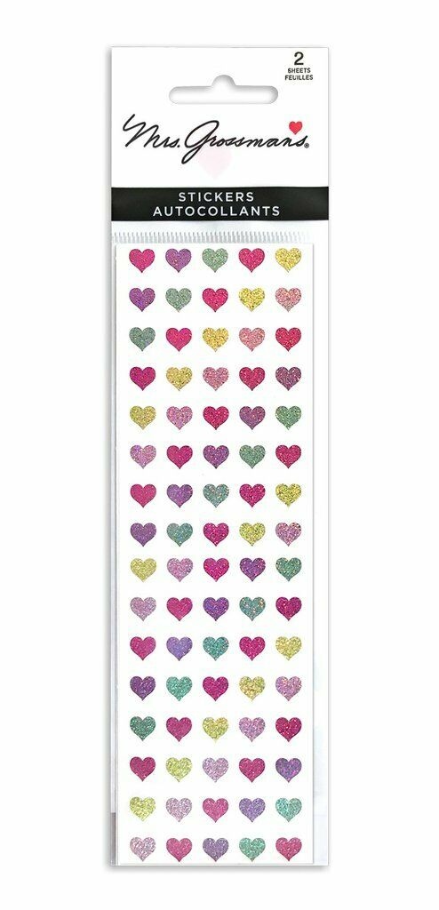 Mrs Grossmans Strip of Pastel Multi Micro Hearts Stickers - ANB Baby -baby stickers
