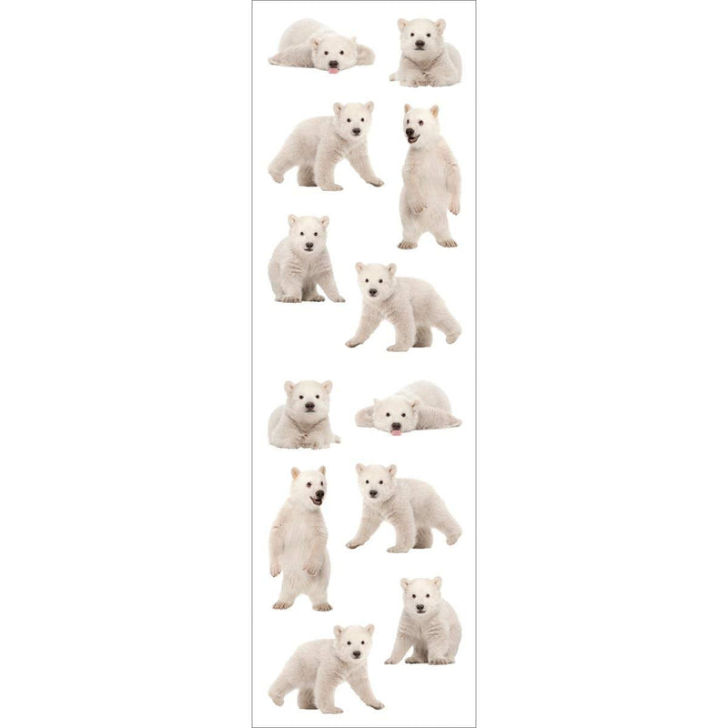 Mrs Grossmans Strip of Photoessence Polar Bears Cubs Stickers - ANB Baby -baby stickers
