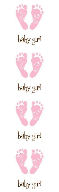Mrs Grossmans Strip of Pink Footprints Stickers - ANB Baby -baby stickers