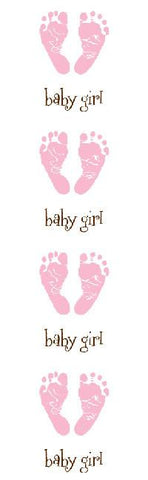 Mrs Grossmans Strip of Pink Footprints Stickers - ANB Baby -baby stickers
