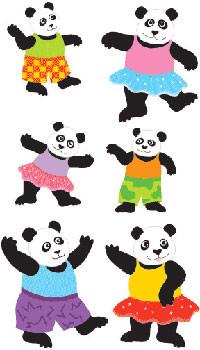 Mrs Grossman's Strip of Playful Pandas Stickers, -- ANB Baby