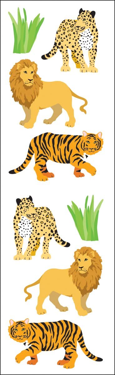 Mrs Grossmans Strip of Wild Cats Stickers, -- ANB Baby