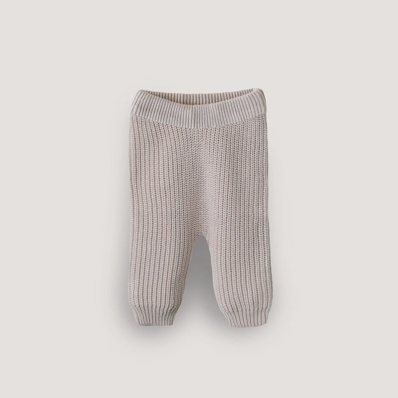 Mushie Chunky Knit Pants, Beige, -- ANB Baby
