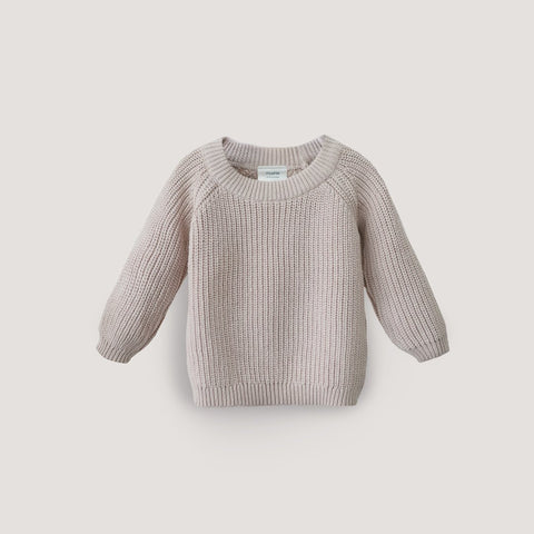 Mushie Chunky Knit Sweater, Beige, -- ANB Baby