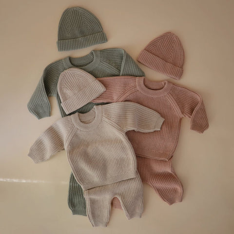 Mushie Chunky Knit Sweater, Light Mint - ANB Baby -810052468877$20 - $50