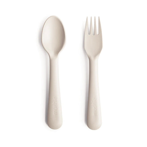 Mushie Dinnerware Fork and Spoon Set - ANB Baby -baby fork and spoon set